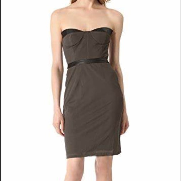 New! Blaque Label Strapless Grey and Black Body con Dress Size S - Picture 4 of 8